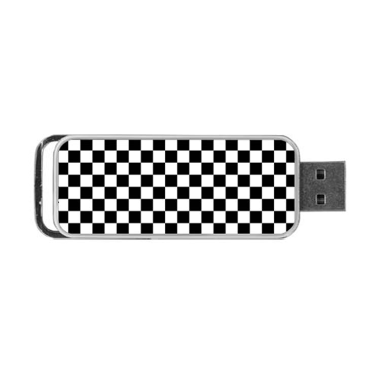 Black White Checker Pattern Checkerboard Portable USB Flash (One Side)