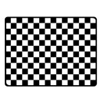 Black White Checker Pattern Checkerboard Two Sides Fleece Blanket (Small) 45 x34  Blanket Front