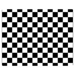 Black White Checker Pattern Checkerboard Two Sides Premium Plush Fleece Blanket (Medium) 60 x50  Blanket Back