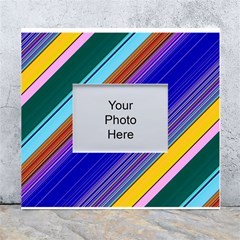 Color Lines Slanting Green Blue White Wall Photo Frame 5  X 7  by Pakjumat