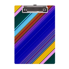 Color Lines Slanting Green Blue A5 Acrylic Clipboard by Pakjumat