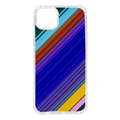 Color Lines Slanting Green Blue Iphone 14 Plus Tpu Uv Print Case by Pakjumat