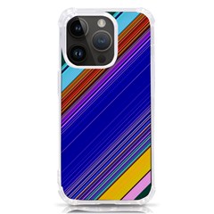 Color Lines Slanting Green Blue Iphone 14 Pro Tpu Uv Print Case by Pakjumat