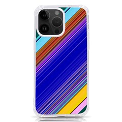 Color Lines Slanting Green Blue Iphone 14 Pro Max Tpu Uv Print Case by Pakjumat