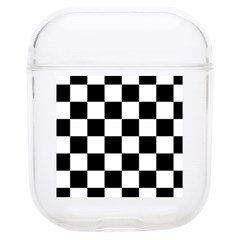 Black White Checker Pattern Checkerboard Soft Tpu Airpods 1/2 Case by Pakjumat