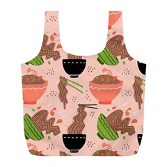 Japanese Street Food Soba Noodle In Bowl Full Print Recycle Bag (l) by Pakjumat