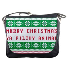 Merry Christmas Ya Filthy Animal Messenger Bag by Pakjumat