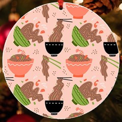 Japanese Street Food Soba Noodle In Bowl Uv Print Acrylic Ornament Round by Pakjumat