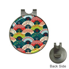 Japanese Fans Bright Pattern Hat Clips With Golf Markers by Pakjumat