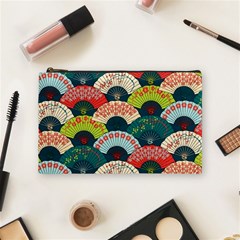 Japanese Fans Bright Pattern Cosmetic Bag (medium) by Pakjumat