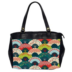 Japanese Fans Bright Pattern Oversize Office Handbag (2 Sides) by Pakjumat