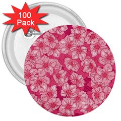 Cute Pink Sakura Flower Pattern 3  Buttons (100 Pack)  by Pakjumat