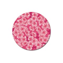 Cute Pink Sakura Flower Pattern Magnet 3  (round) by Pakjumat