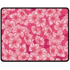 Cute Pink Sakura Flower Pattern Fleece Blanket (medium) by Pakjumat