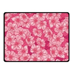 Cute Pink Sakura Flower Pattern Two Sides Fleece Blanket (small) by Pakjumat