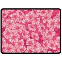 Cute Pink Sakura Flower Pattern Two Sides Fleece Blanket (large) by Pakjumat