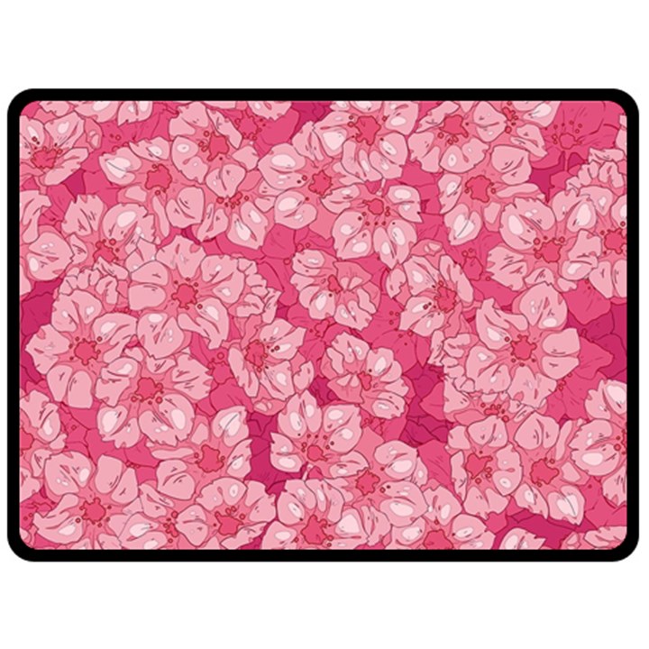 Cute Pink Sakura Flower Pattern Two Sides Fleece Blanket (Large)