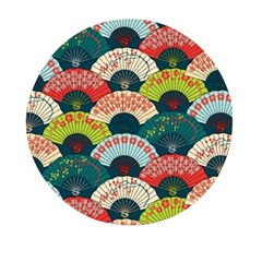 Japanese Fans Bright Pattern Mini Round Pill Box (pack Of 5) by Pakjumat