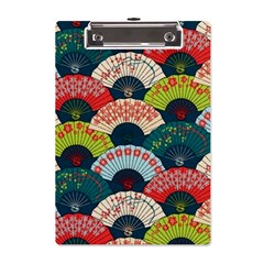 Japanese Fans Bright Pattern A5 Acrylic Clipboard by Pakjumat