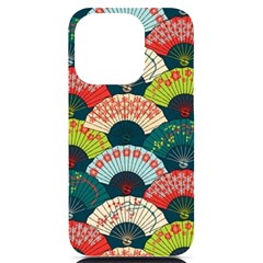 Japanese Fans Bright Pattern Iphone 14 Pro Black Uv Print Case by Pakjumat