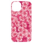 Cute Pink Sakura Flower Pattern iPhone 14 Black UV Print Case Front