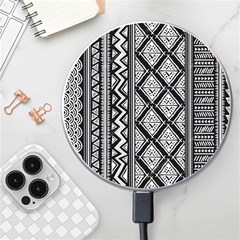 Tribal African Pattern Wireless Fast Charger(white) by Pakjumat