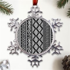 Tribal African Pattern Metal Large Snowflake Ornament by Pakjumat