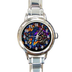 The Game Monster Stained Glass Round Italian Charm Watch by Pakjumat