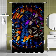 The Game Monster Stained Glass Shower Curtain 48  X 72  (small)  by Pakjumat