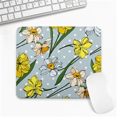 Narcissus Floral Botanical Flowers Large Mousepad by Pakjumat