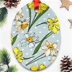 Narcissus Floral Botanical Flowers Oval Ornament (Two Sides) Front