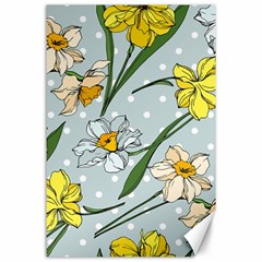 Narcissus Floral Botanical Flowers Canvas 24  X 36  by Pakjumat