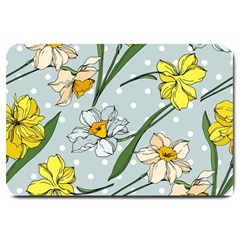 Narcissus Floral Botanical Flowers Large Doormat by Pakjumat