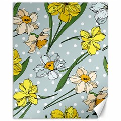 Narcissus Floral Botanical Flowers Canvas 11  X 14 