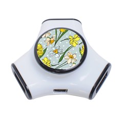 Narcissus Floral Botanical Flowers 3-port Usb Hub by Pakjumat