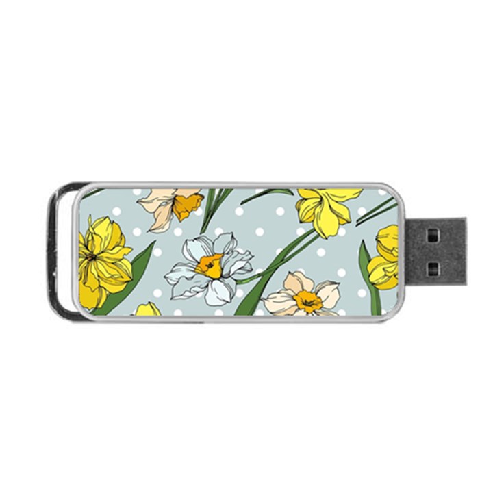 Narcissus Floral Botanical Flowers Portable USB Flash (Two Sides)