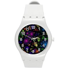 Stained Glass Crystal Art Round Plastic Sport Watch (m) by Pakjumat