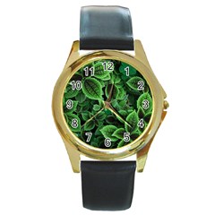 Shanghai Botanical Garden Round Gold Metal Watch by Pakjumat