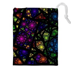 Stained Glass Crystal Art Drawstring Pouch (5xl) by Pakjumat