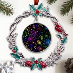 Stained Glass Crystal Art Metal X mas Wreath Holly leaf Ornament Front