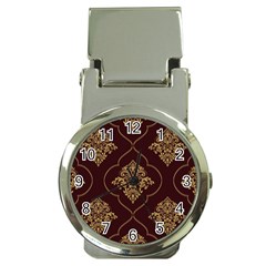 Vector Gold Ornament Pattern Seamless Damask Money Clip Watches by Pakjumat