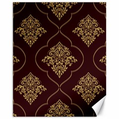 Vector Gold Ornament Pattern Seamless Damask Canvas 11  X 14 