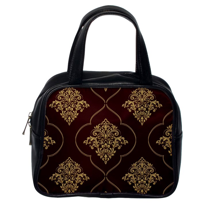 Vector Gold Ornament Pattern Seamless Damask Classic Handbag (One Side)