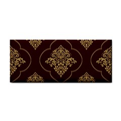 Vector Gold Ornament Pattern Seamless Damask Hand Towel by Pakjumat