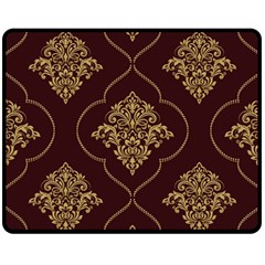 Vector Gold Ornament Pattern Seamless Damask Fleece Blanket (medium) by Pakjumat