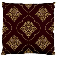 Vector Gold Ornament Pattern Seamless Damask Large Cushion Case (two Sides) by Pakjumat