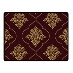 Vector Gold Ornament Pattern Seamless Damask Two Sides Fleece Blanket (small) by Pakjumat