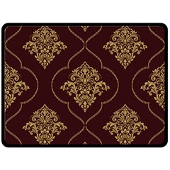 Vector Gold Ornament Pattern Seamless Damask Two Sides Fleece Blanket (large) by Pakjumat