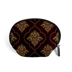 Vector Gold Ornament Pattern Seamless Damask Accessory Pouch (small) by Pakjumat