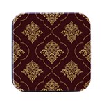 Vector Gold Ornament Pattern Seamless Damask Square Metal Box (Black) Front